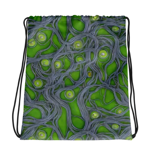 Neon Mycelium on a Drawstring Bag