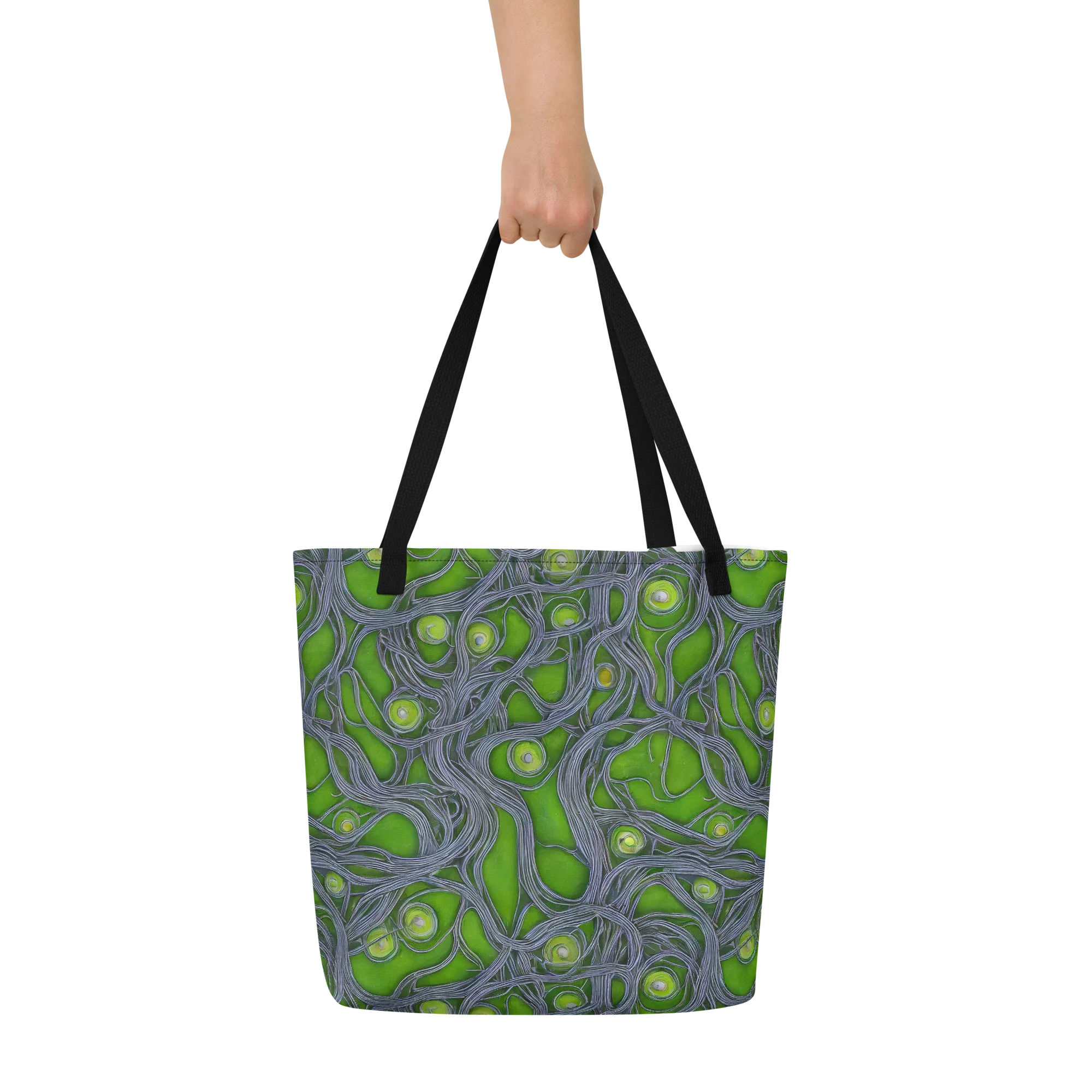 Neon Mycelium on Large Tote Bag W/ Pocket — Print file