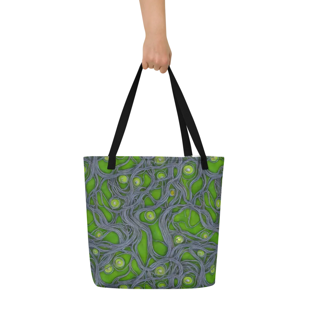 Neon Mycelium on Large Tote Bag W/ Pocket — Print file