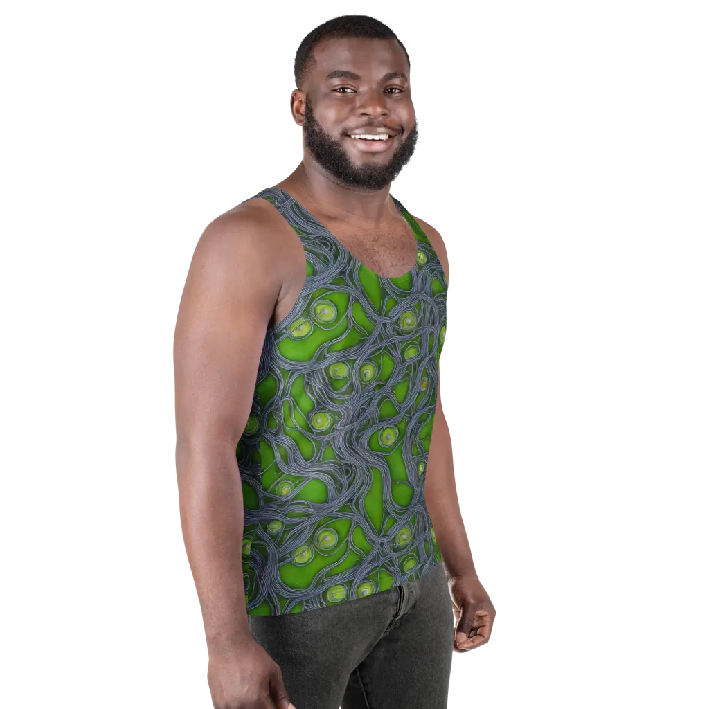 Neon Mycelium on Men's Tank Top — Right Front