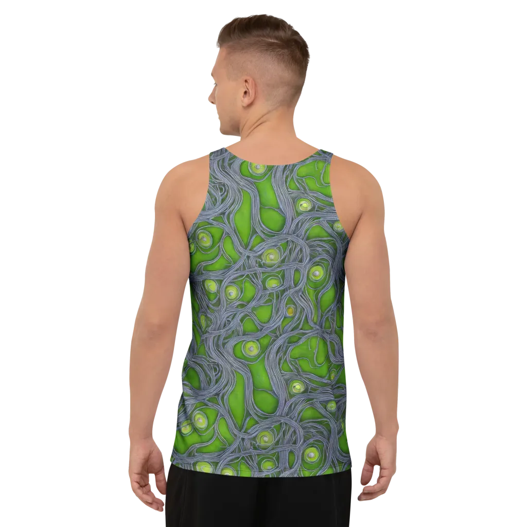 Neon Mycelium on Men's Tank Top — Back print