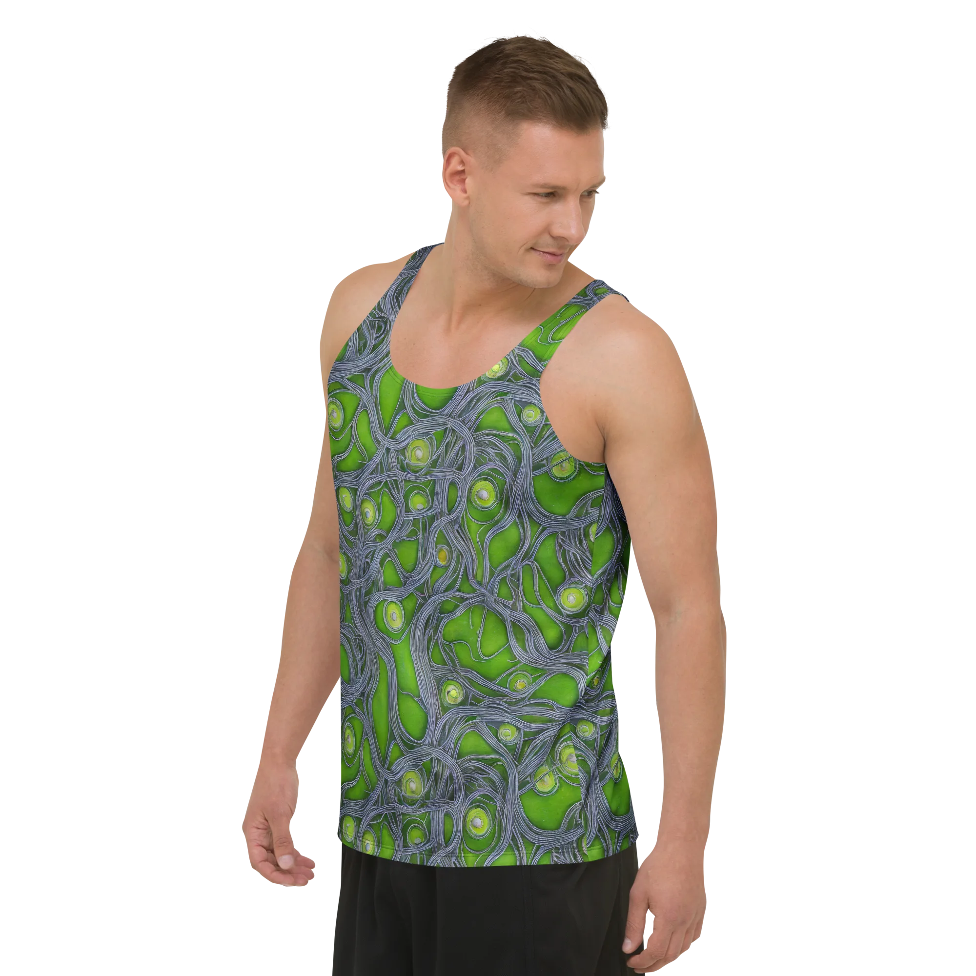 Neon Mycelium on Men's Tank Top — Front print