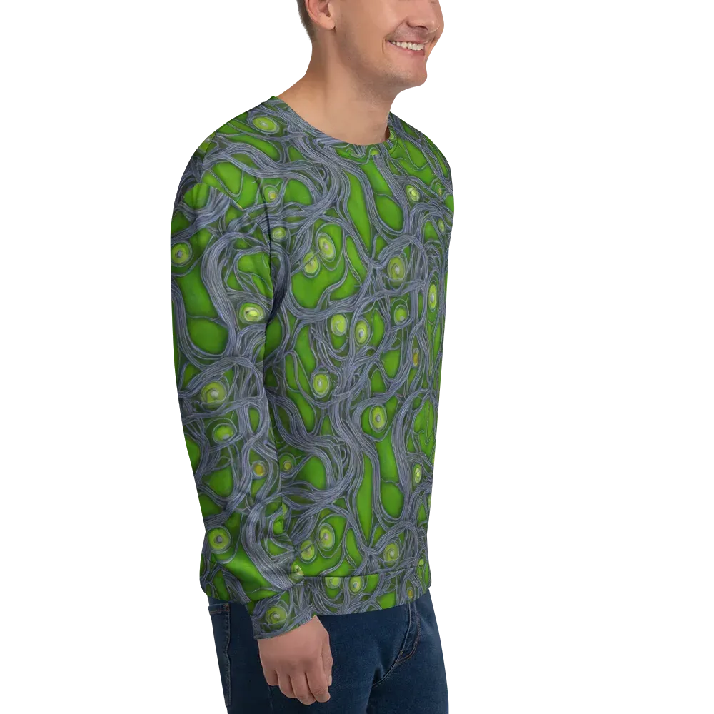 Neon Mycelium on Sweatshirt — Right Front