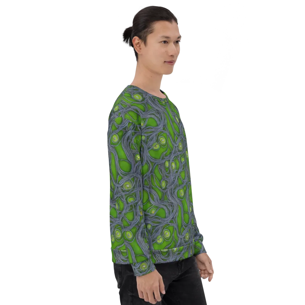 Neon Mycelium on Sweatshirt — Right sleeve