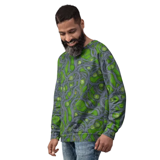Neon Mycelium on a Sweatshirt