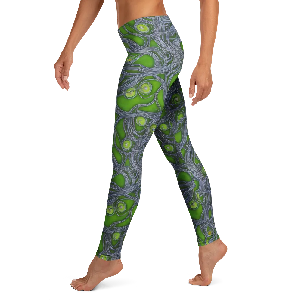 Neon Mycelium on Leggings — Left