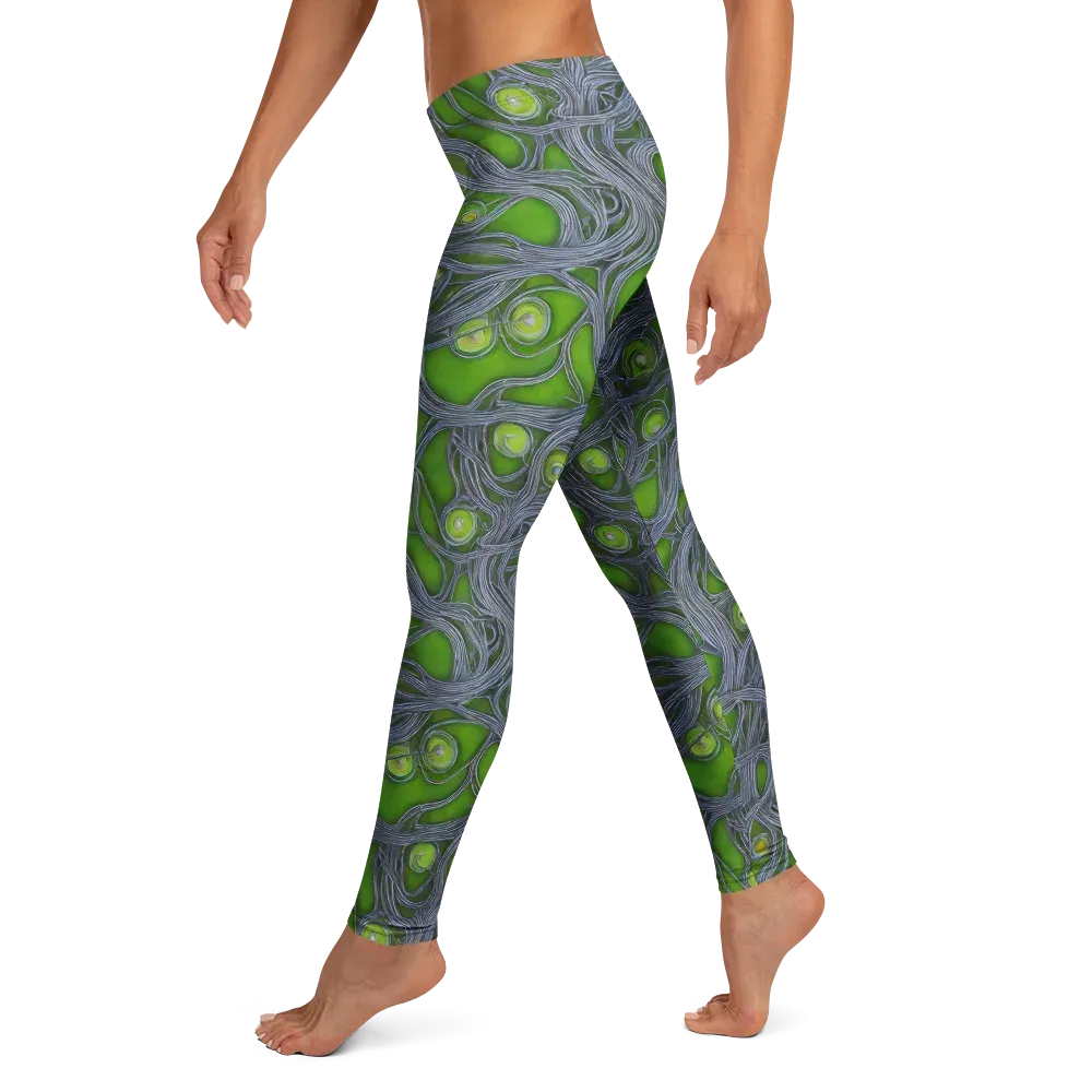 Neon Mycelium on Leggings — Left