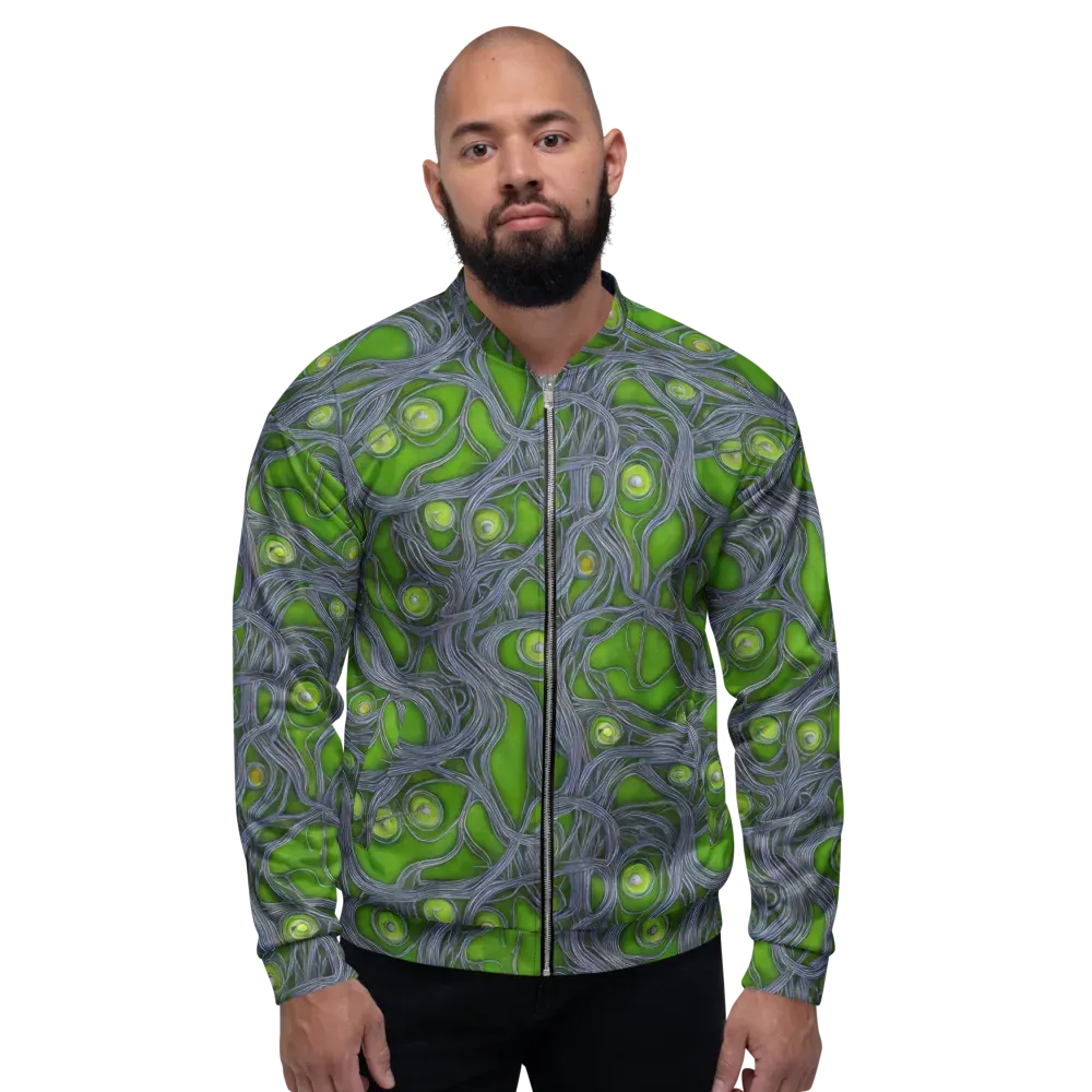 Neon Mycelium on Bomber Jacket — Front