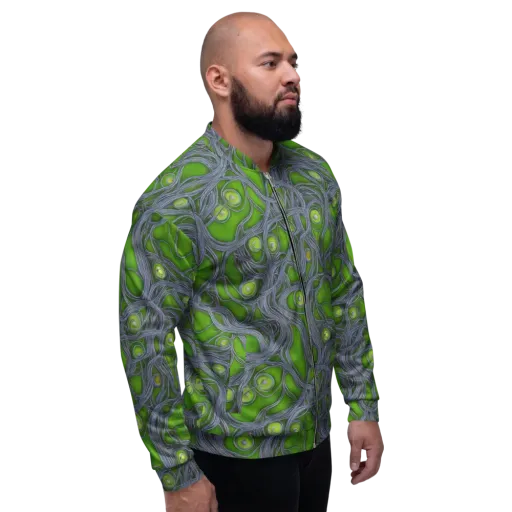 Neon Mycelium on a Bomber Jacket