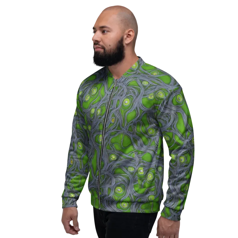Neon Mycelium on Bomber Jacket — Left