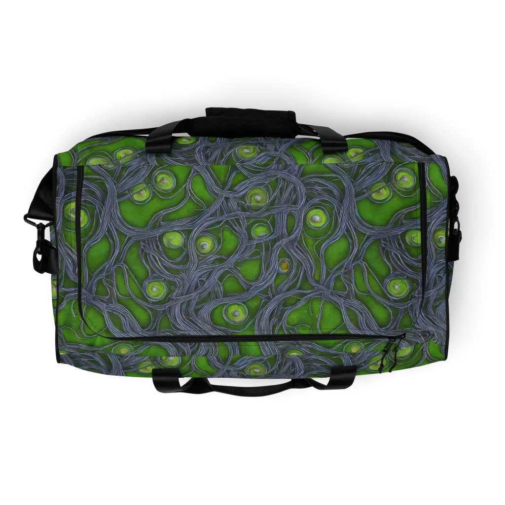 Neon Mycelium on Duffle Bag — Top print