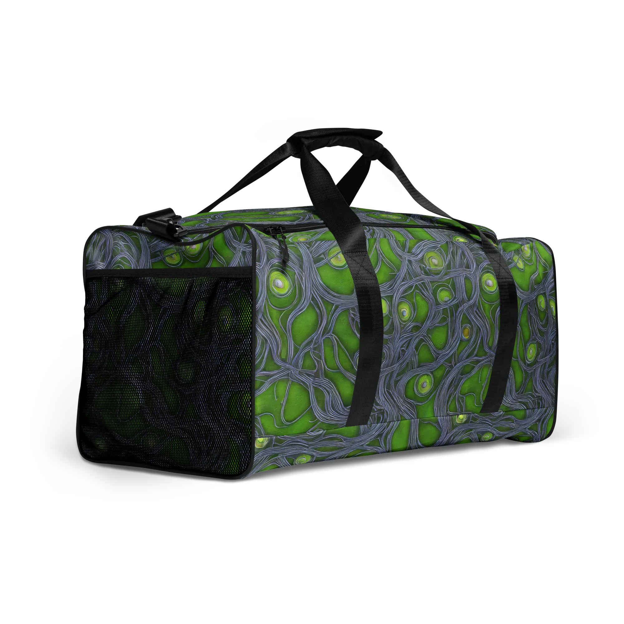 Neon Mycelium on Duffle Bag — Front print