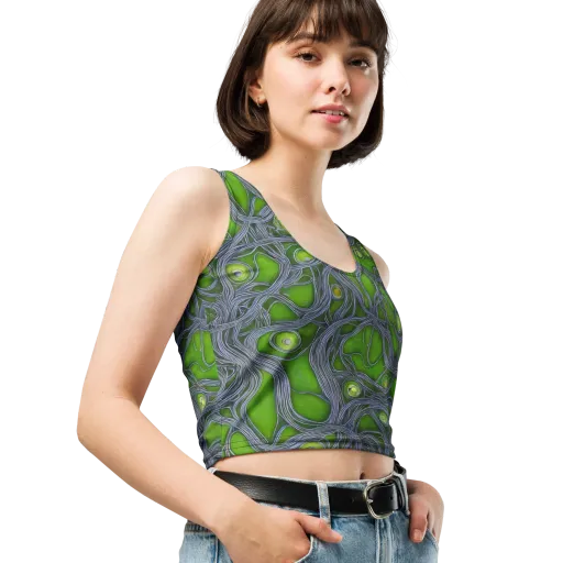 Neon Mycelium on a Crop Top