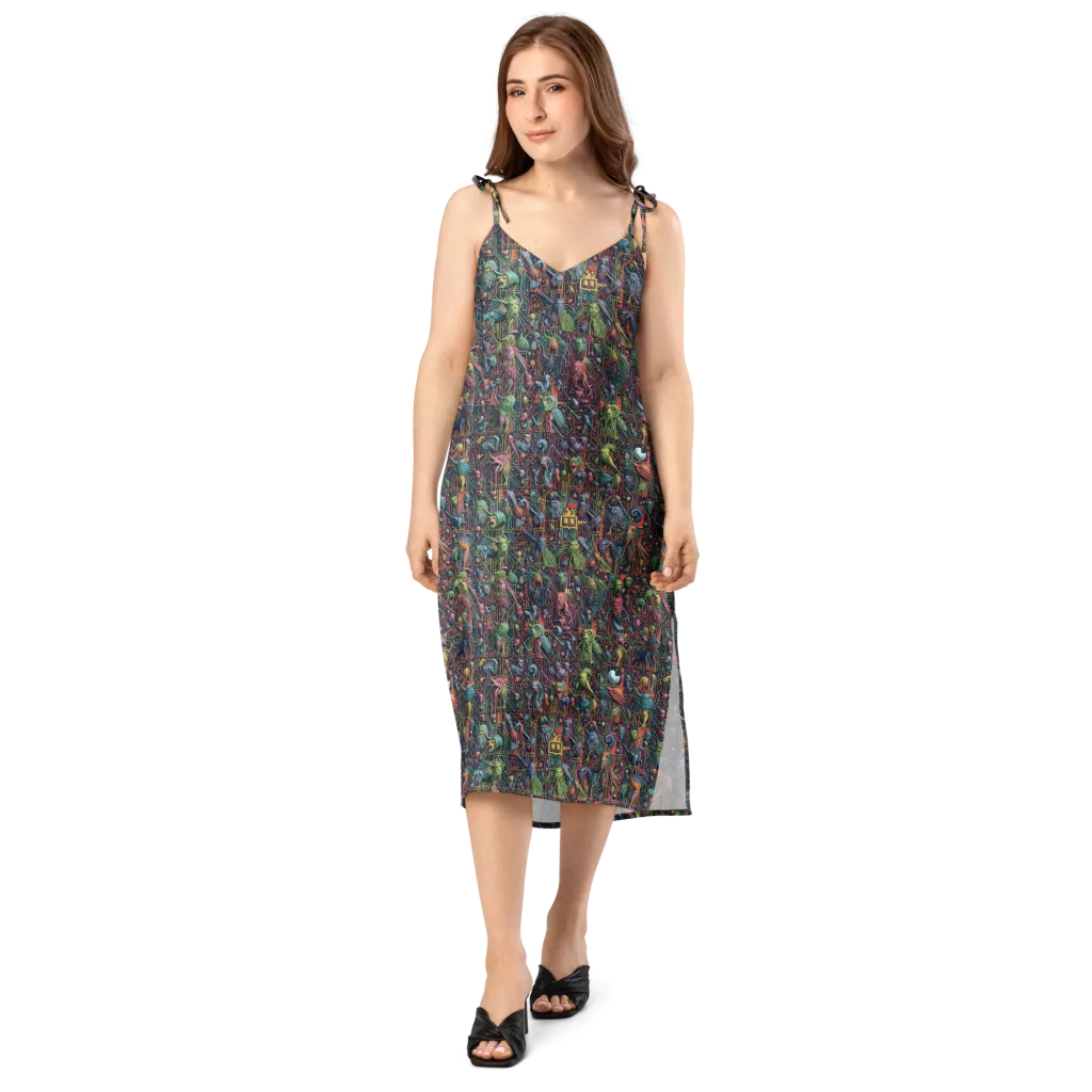 Circuit Beastiary on Slip Dress — Front