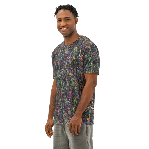 Circuit Beastiary on a Men's Cotton Crew Neck T-Shirt