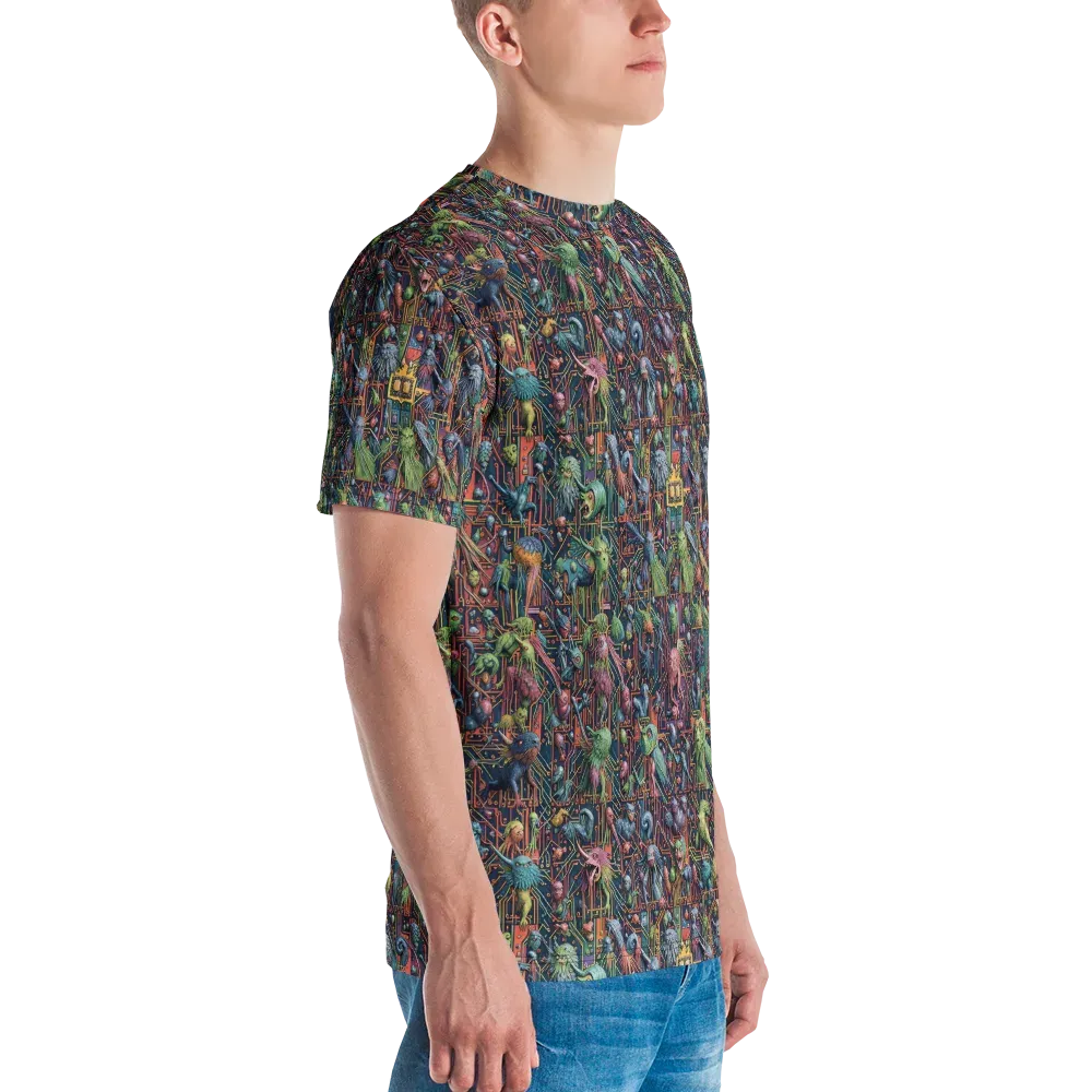 Circuit Beastiary on Men's Crew Neck T-Shirt — Right
