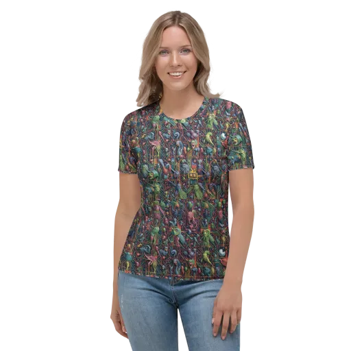 Circuit Beastiary on a Women's Crew Neck T-Shirt