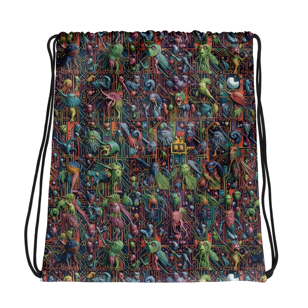 Circuit Beastiary on Drawstring Bag — Mockup