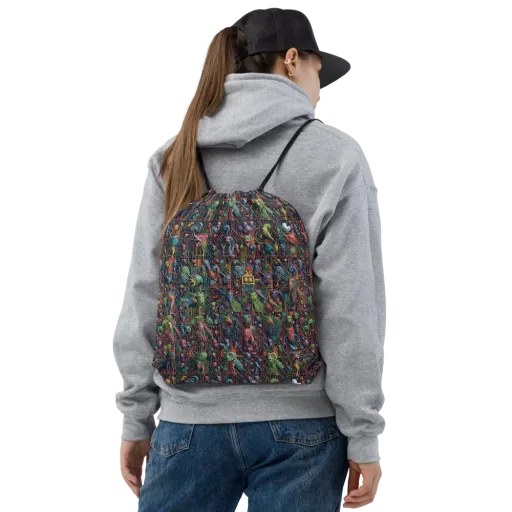 Circuit Beastiary on a Drawstring Bag