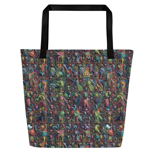 Circuit Beastiary on a Large Tote Bag W/ Pocket