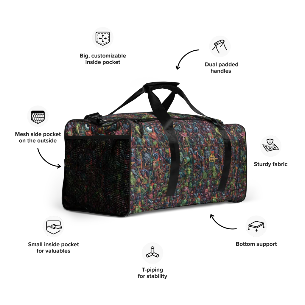 Circuit Beastiary on Duffle Bag — Front print