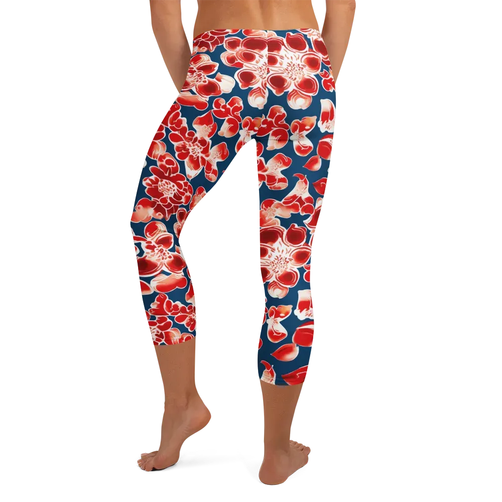 Crimson Midnight on Capri Leggings — Back