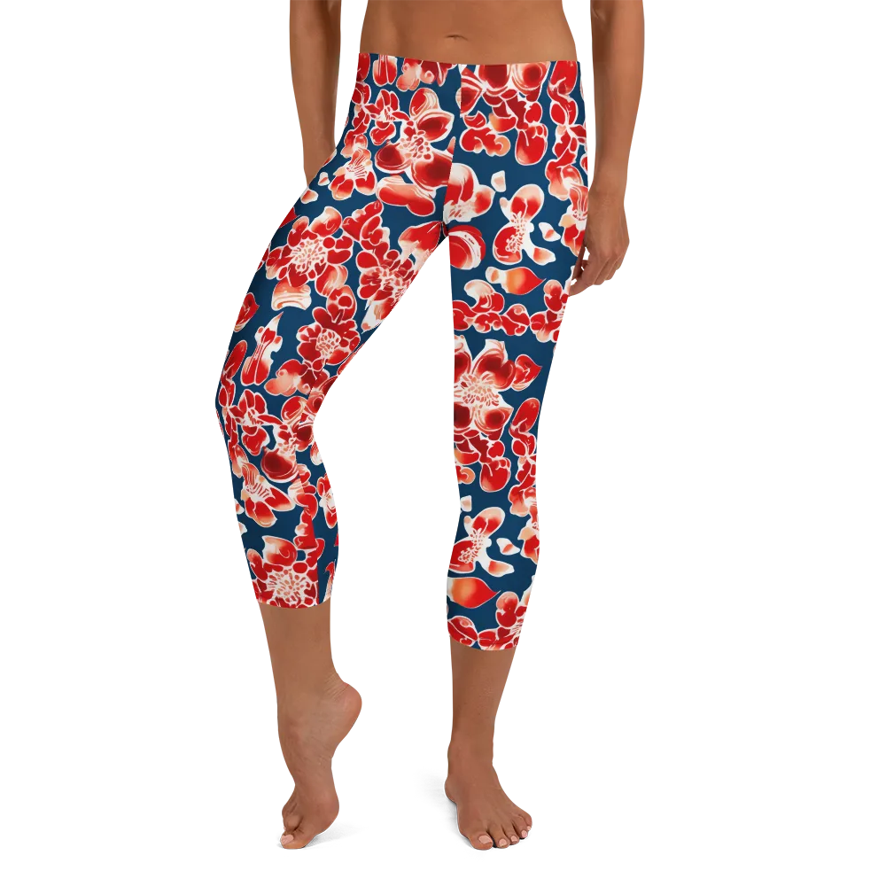 Crimson Midnight on Capri Leggings — Front