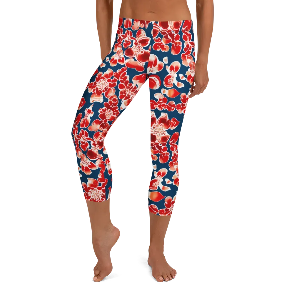 Crimson Midnight on Capri Leggings — Front