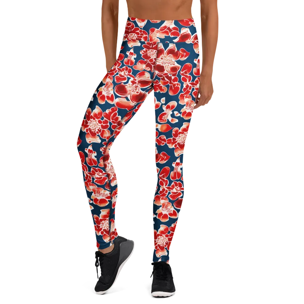 Crimson Midnight on Yoga Leggings — Front