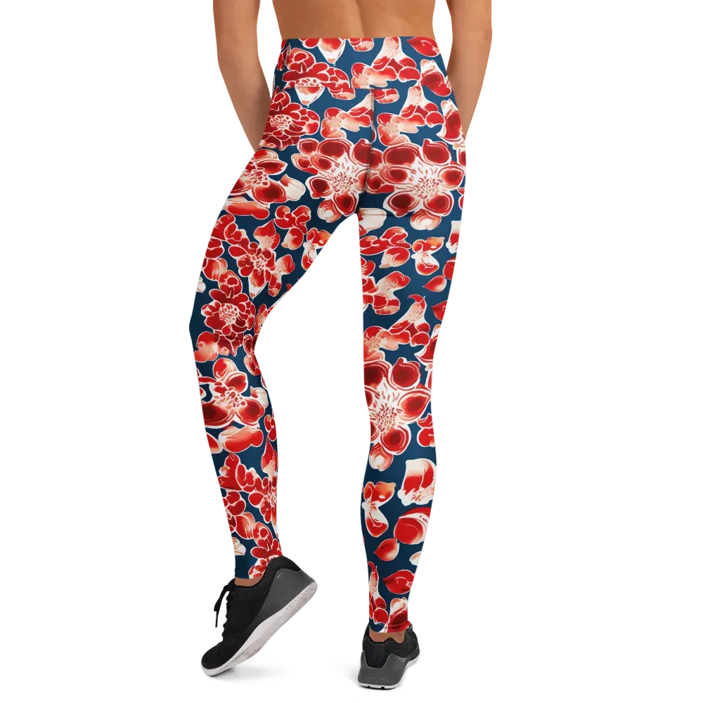 Crimson Midnight on Yoga Leggings — Back