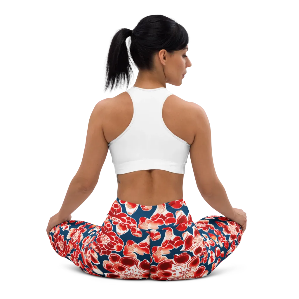 Crimson Midnight on Yoga Leggings — Back waist