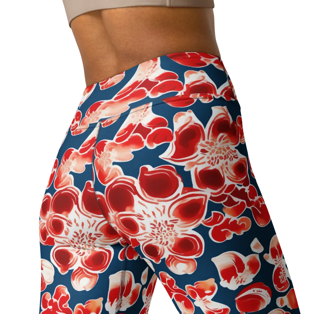 Crimson Midnight on Yoga Leggings — Back 2