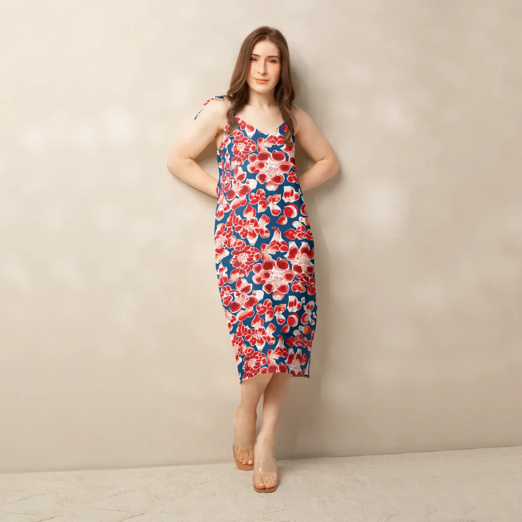 Crimson Midnight on Slip Dress — Back print