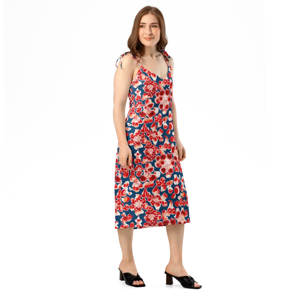 Crimson Midnight on Slip Dress — Right Front