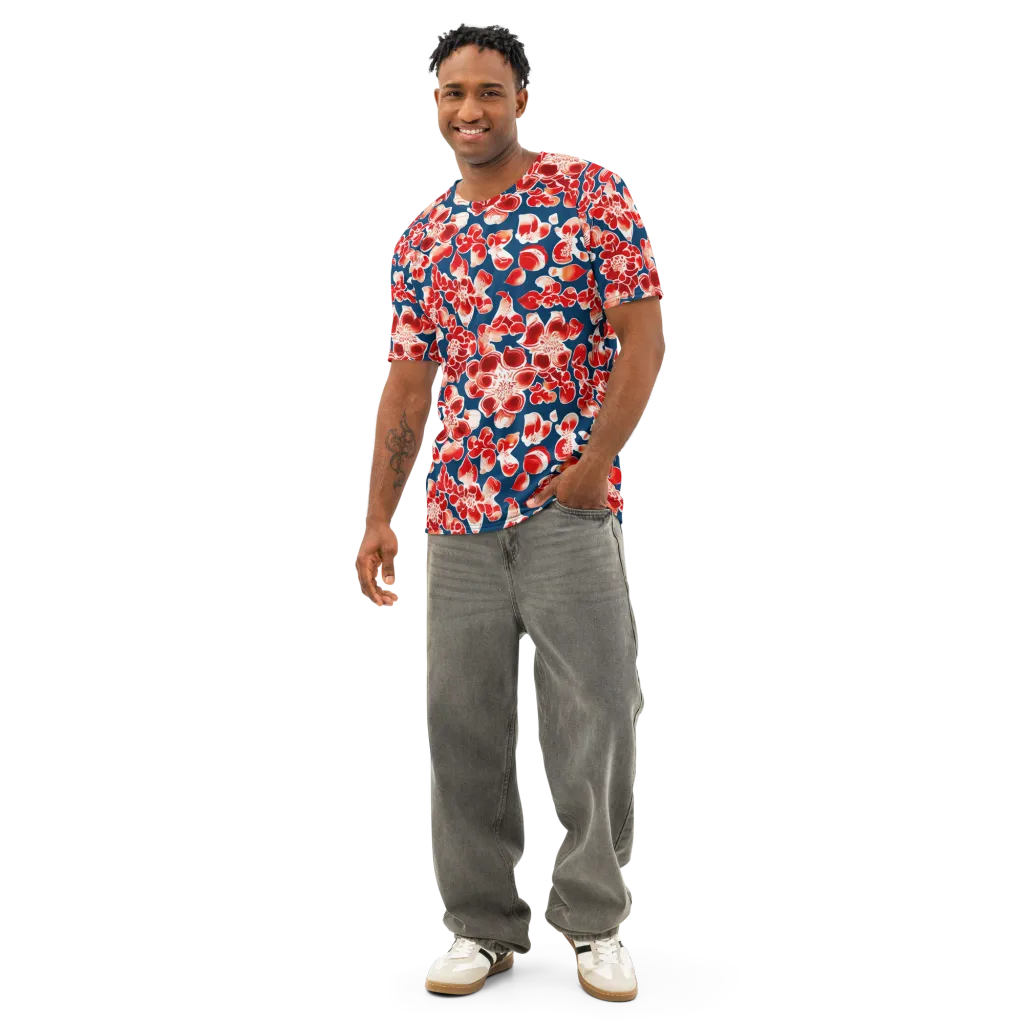 Crimson Midnight on Men's Cotton Crew Neck T-Shirt — Front