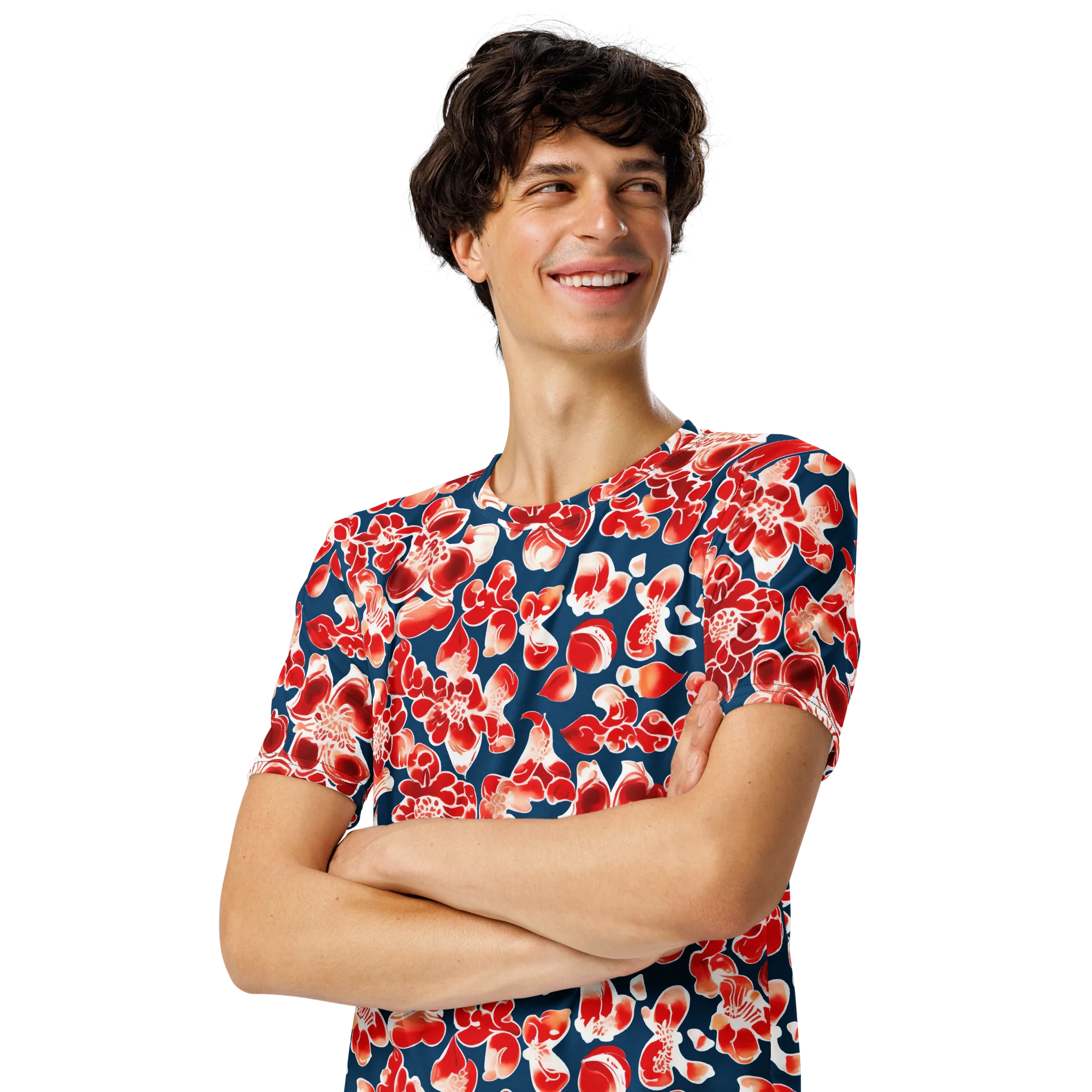 Crimson Midnight on Men's Crew Neck T-Shirt — Front print