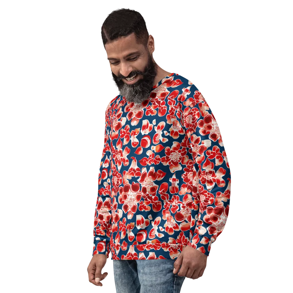 Crimson Midnight on Sweatshirt — Left sleeve
