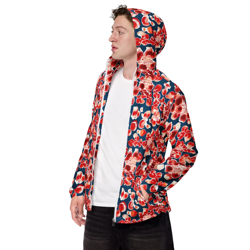 Crimson Midnight on Men's Windbreaker — Left Front