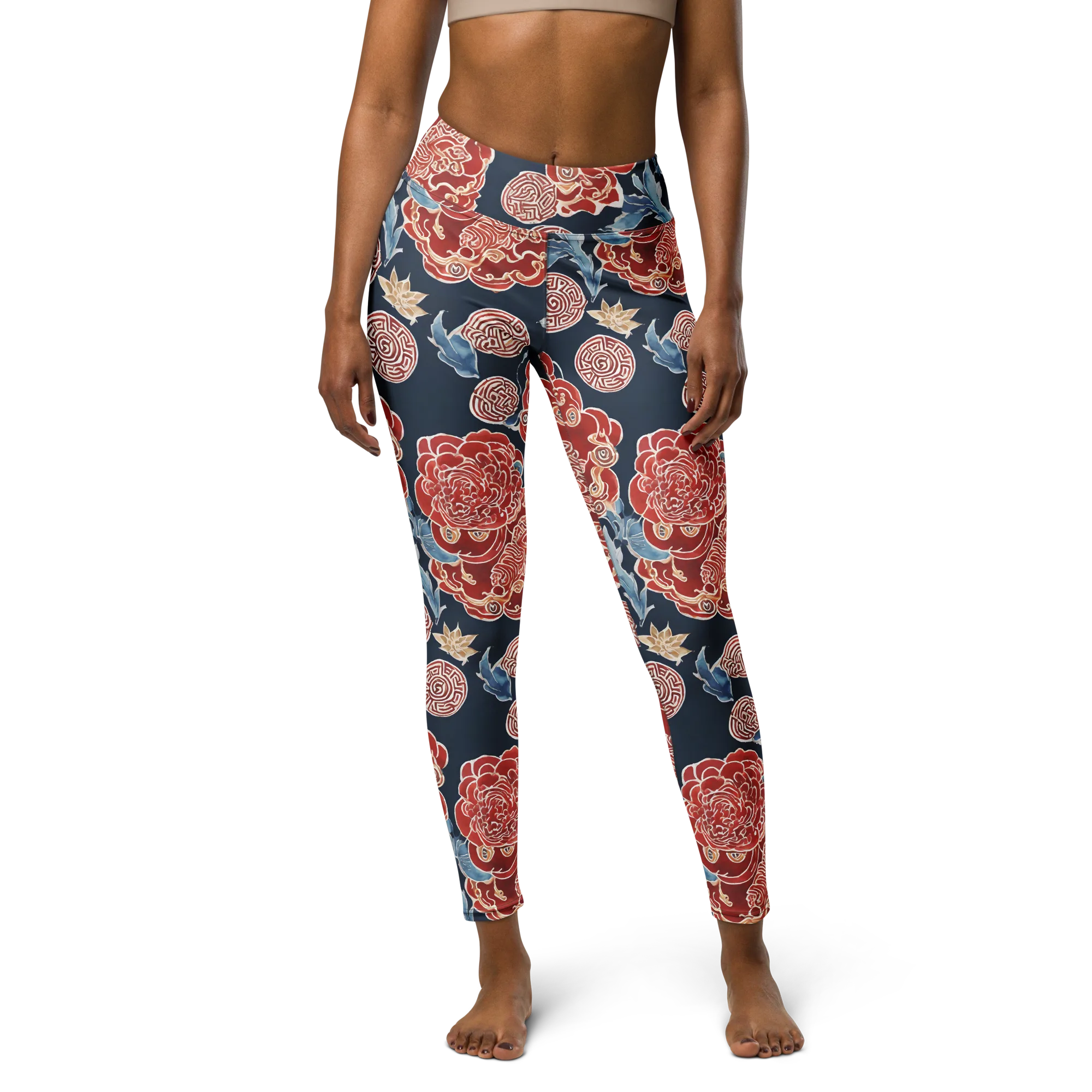 Crimson Labyrinth on Yoga Leggings — Print file