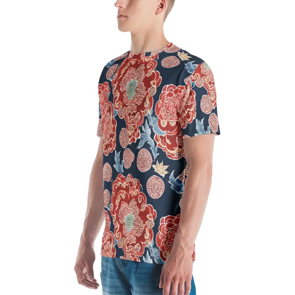Crimson Labyrinth on Men's Crew Neck T-Shirt — Left