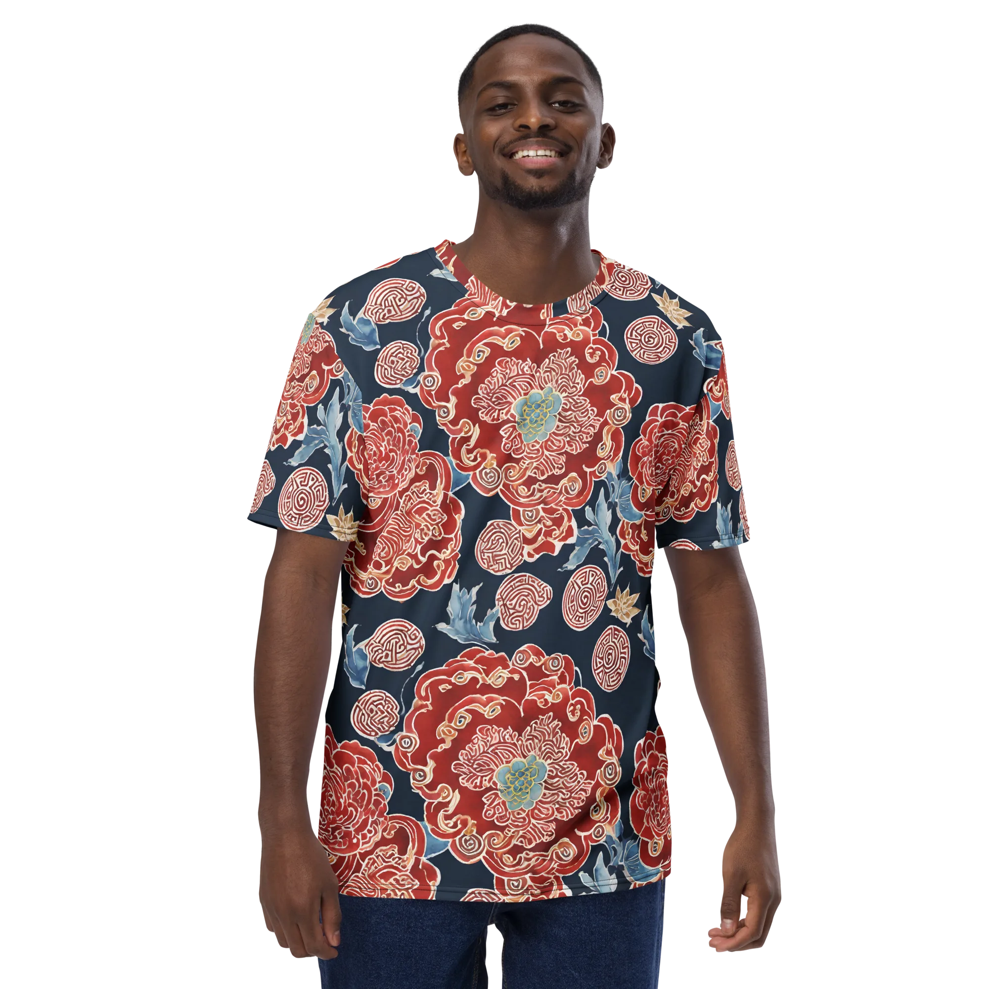 Crimson Labyrinth on Men's Crew Neck T-Shirt — Front print