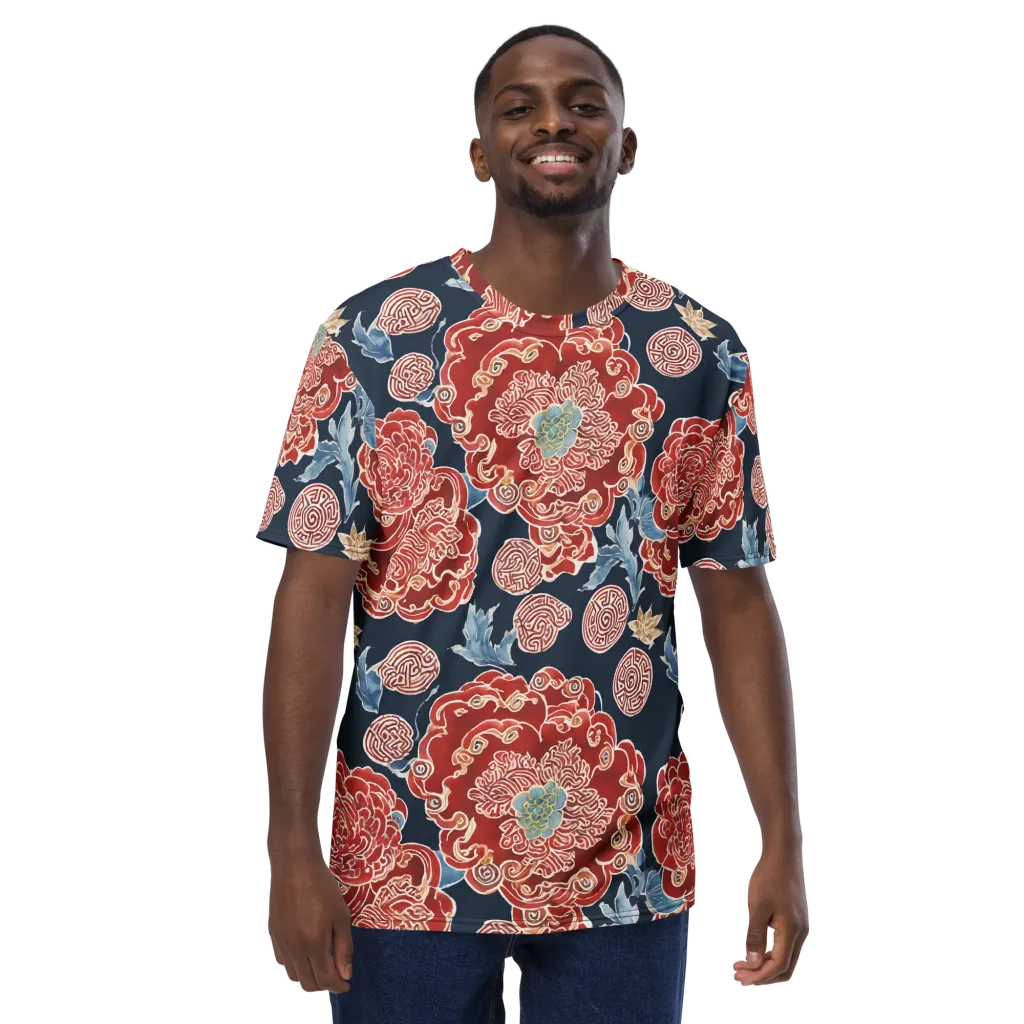 Crimson Labyrinth on Men's Crew Neck T-Shirt — Front print