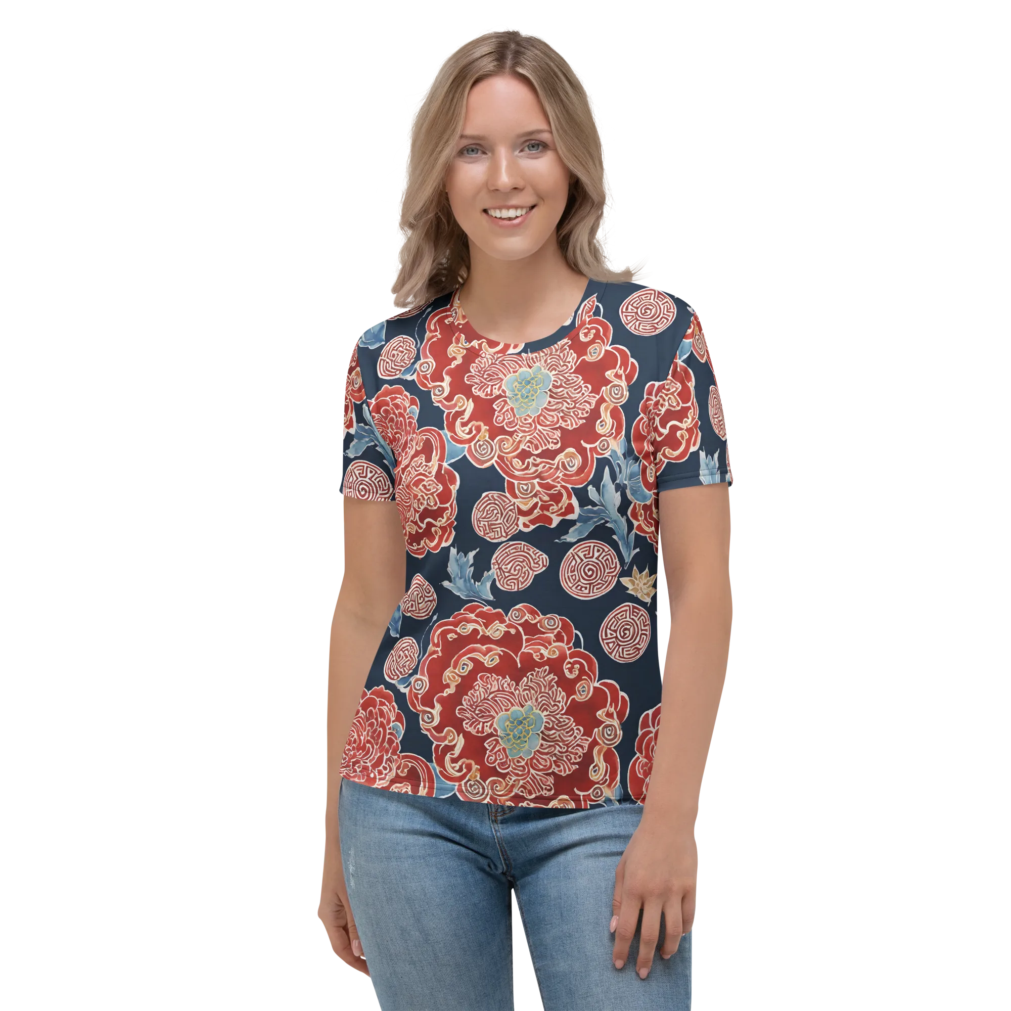 Crimson Labyrinth on Women's Crew Neck T-Shirt — Front