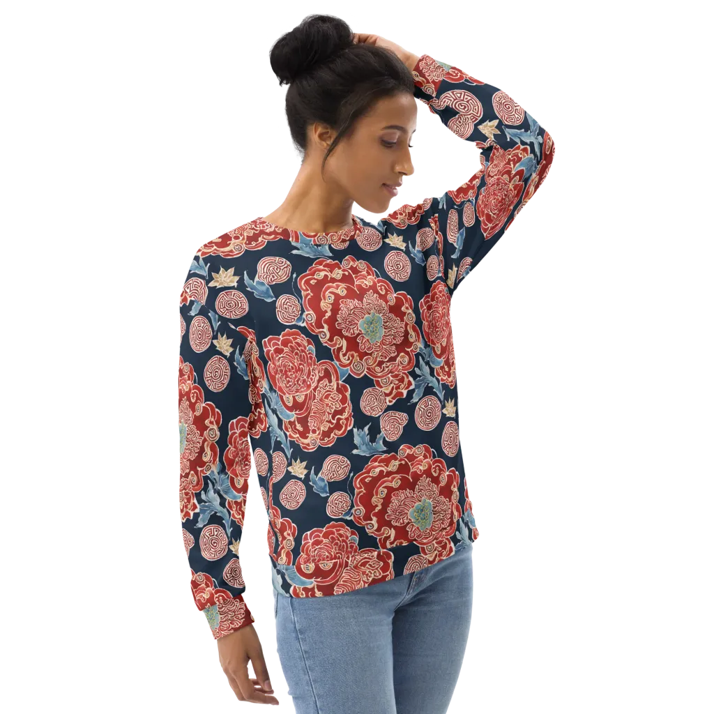 Crimson Labyrinth on Sweatshirt — Right sleeve