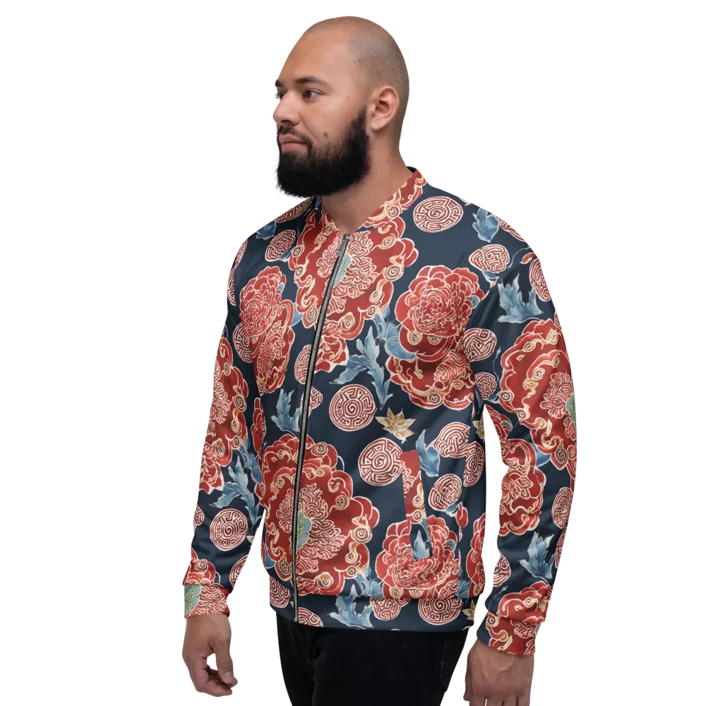 Crimson Labyrinth on Bomber Jacket — Left