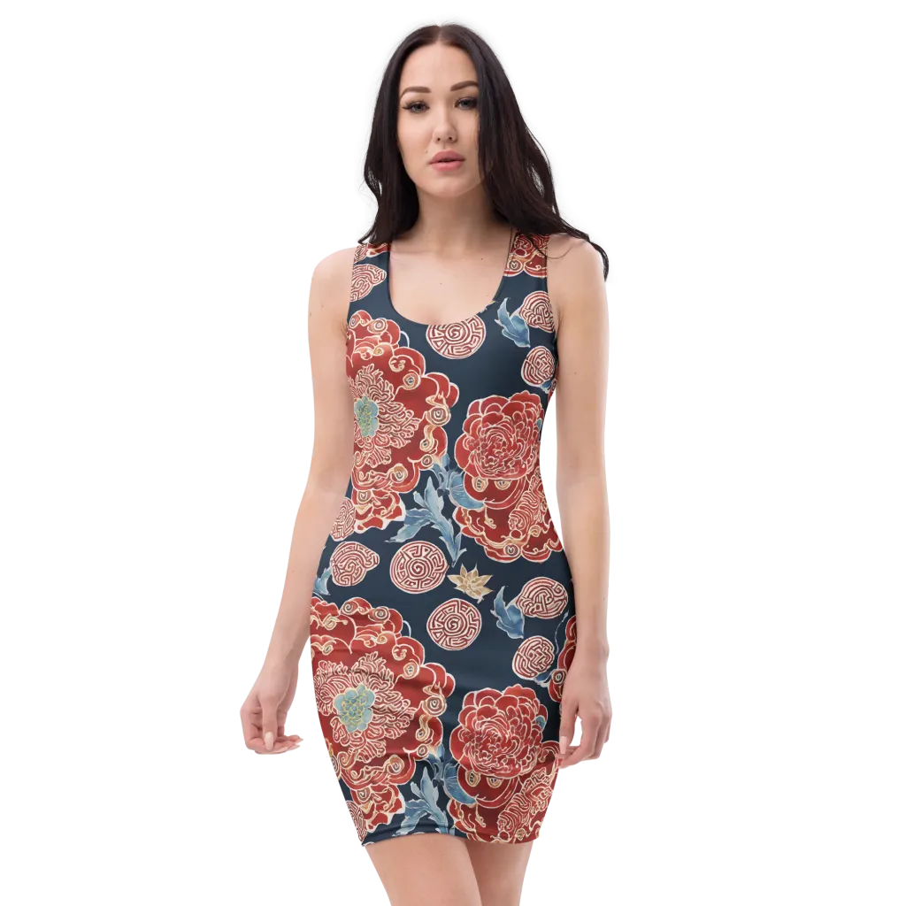 Crimson Labyrinth on Bodycon Dress — Front