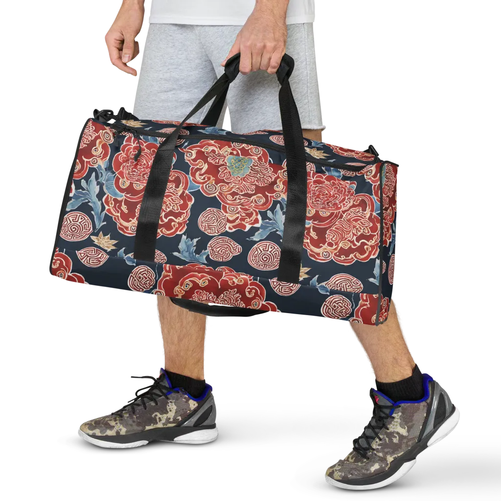 Crimson Labyrinth on Duffle Bag — Front print