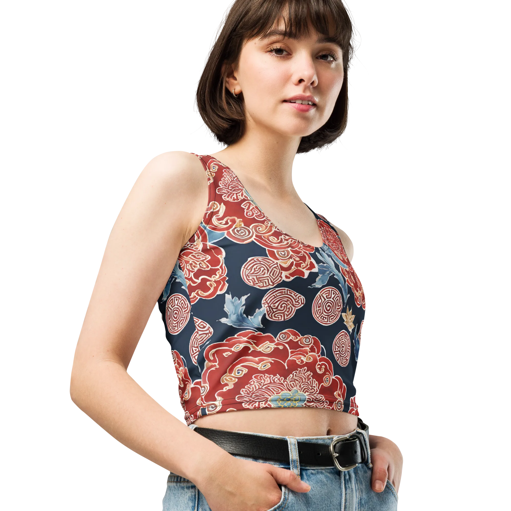 Crimson Labyrinth on Crop Top — Print file
