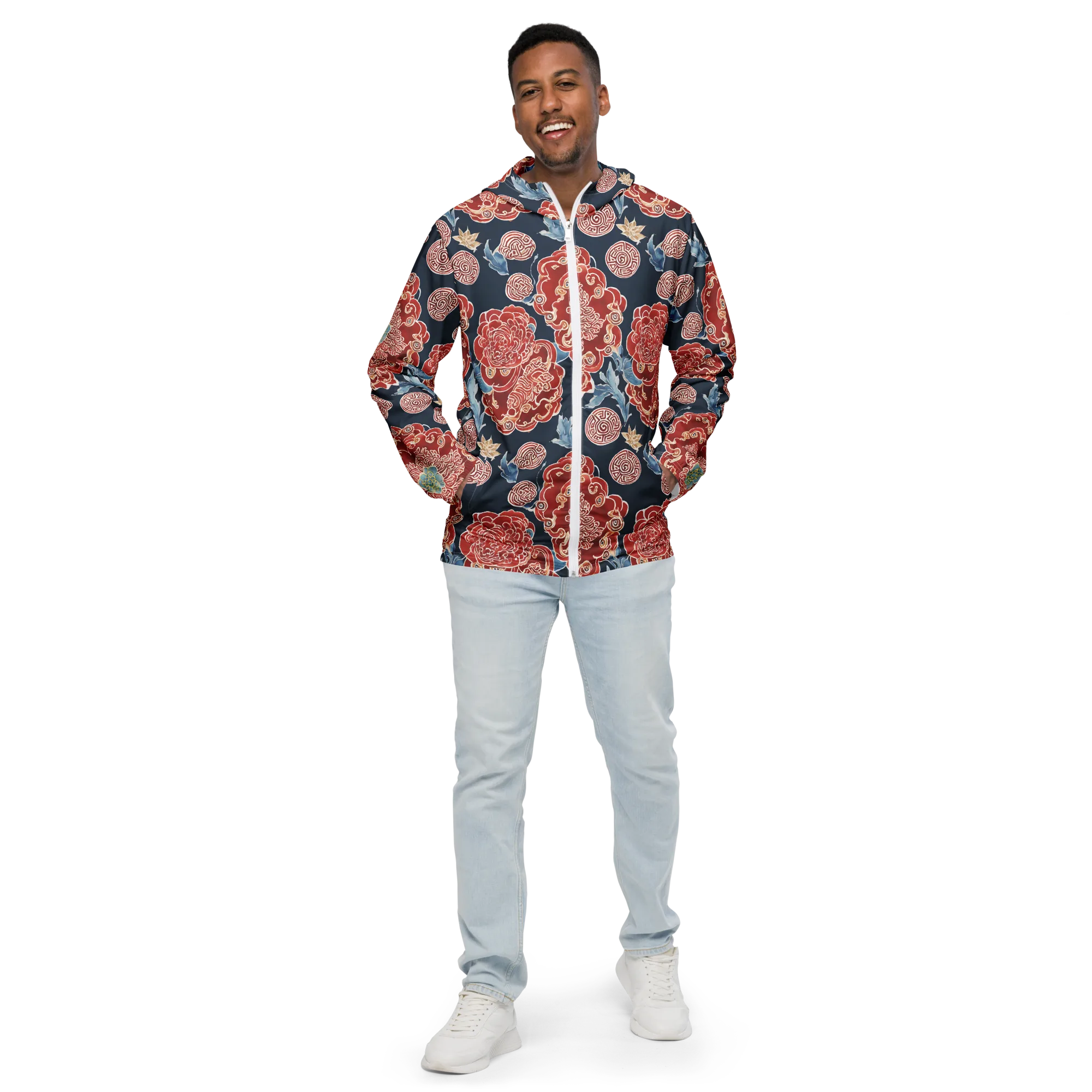 Crimson Labyrinth on Men's Windbreaker — Front