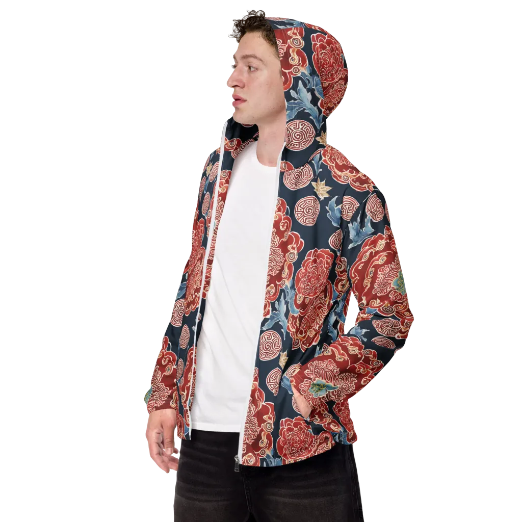 Crimson Labyrinth on Men's Windbreaker — Left Front